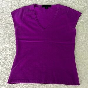 Cap sleeve cashmere sweater